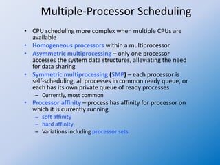 Operating system 31 multiple processor scheduling | PPTX