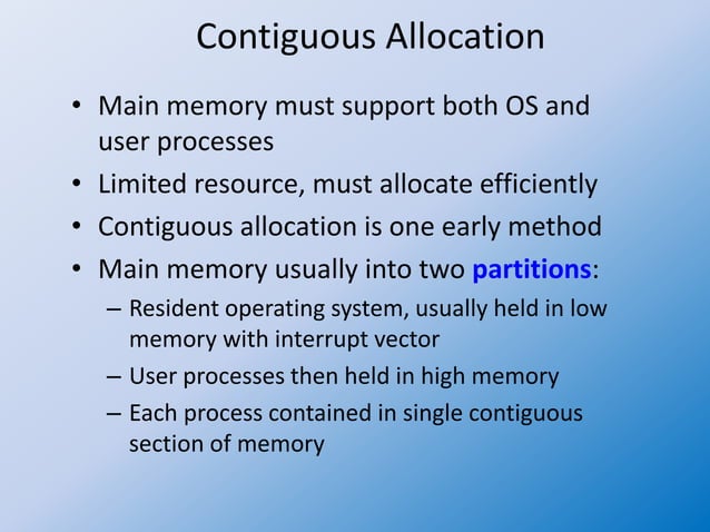 Operating system 34 contiguous allocation | PPTX