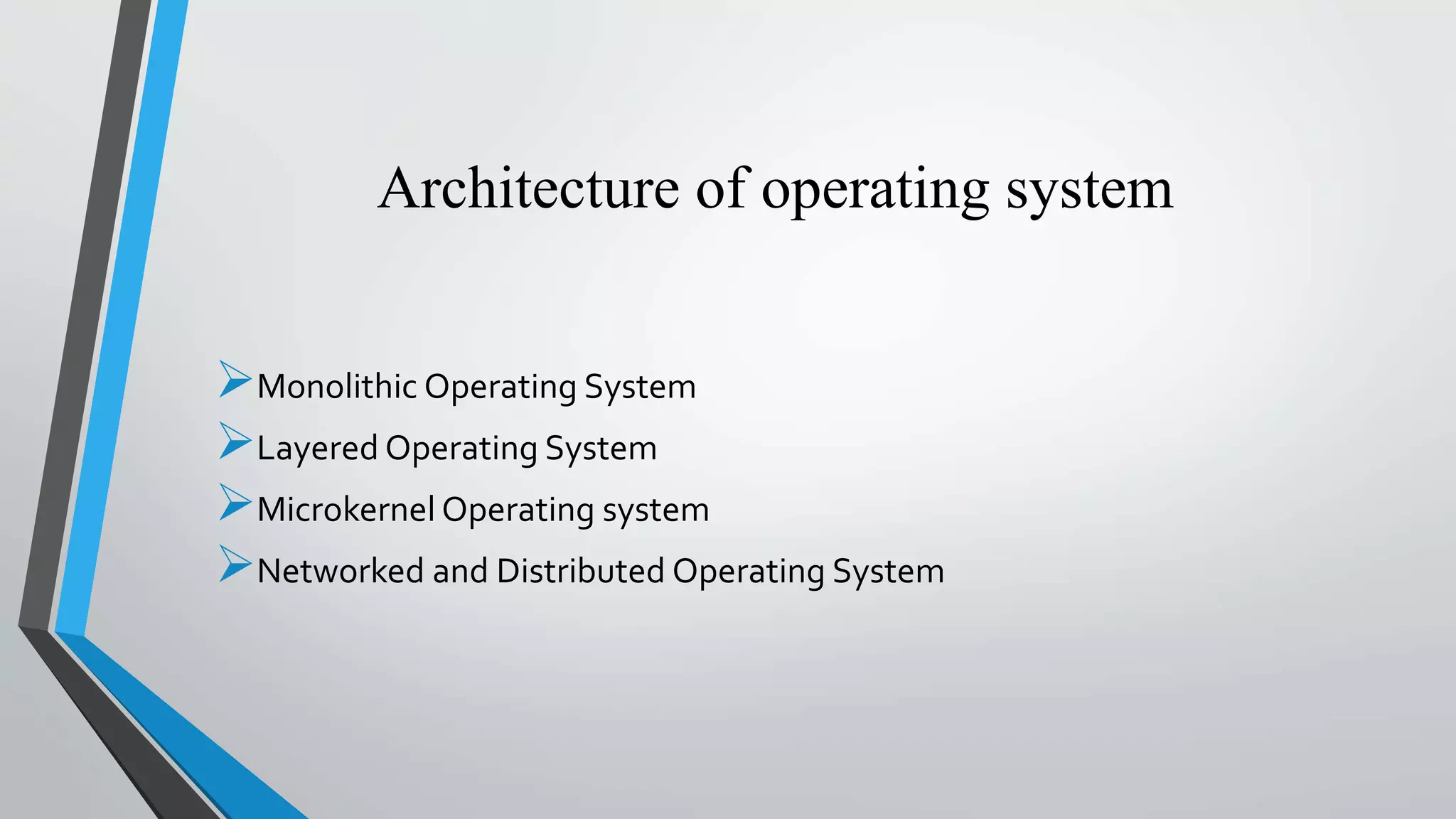 Operating system architecture ppt