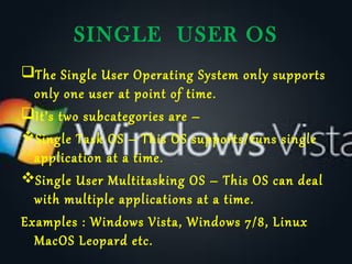Types of Operating System | PPT | Operating Systems | Computer Software ...