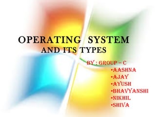 OPERATING SYSTEM
AND ITS TYPES
 