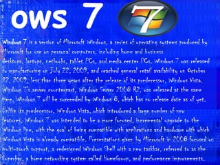Windows XP Windows XP is an operating system produced by Microsoft for use on personal computers, including home and business desktops, laptops, and media centers. It was first released in August 2001, and is currently one of the most popular versions of Windows. The name "XP" is short for "eXPerience."Windows XP is the successor to both Windows 2000 and Windows Me, and is the first consumer-oriented operating system produced by Microsoft to be built on the Windows NT kernel and architecture. Windows XP was released for retail sale on October 25, 2001, and over 400 million copies were in use in January 2006, according to an estimate in that month by an IDC analyst.