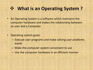 Operating system Chapter One | PPT