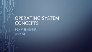 OPERATING SYSTEM
CONCEPTS
BCA V SEMESTER
UNIT 01
 
