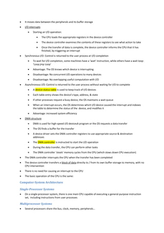 Operating system concepts (notes) | PDF