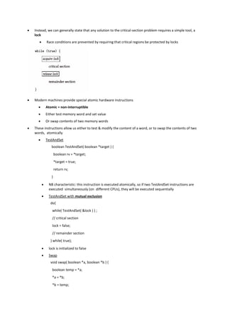 Operating system concepts (notes) | PDF