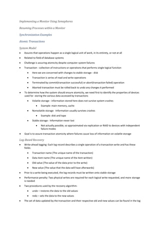 Operating system concepts (notes) | PDF