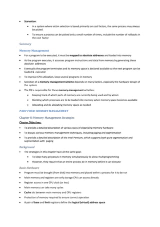 Operating system concepts (notes) | PDF