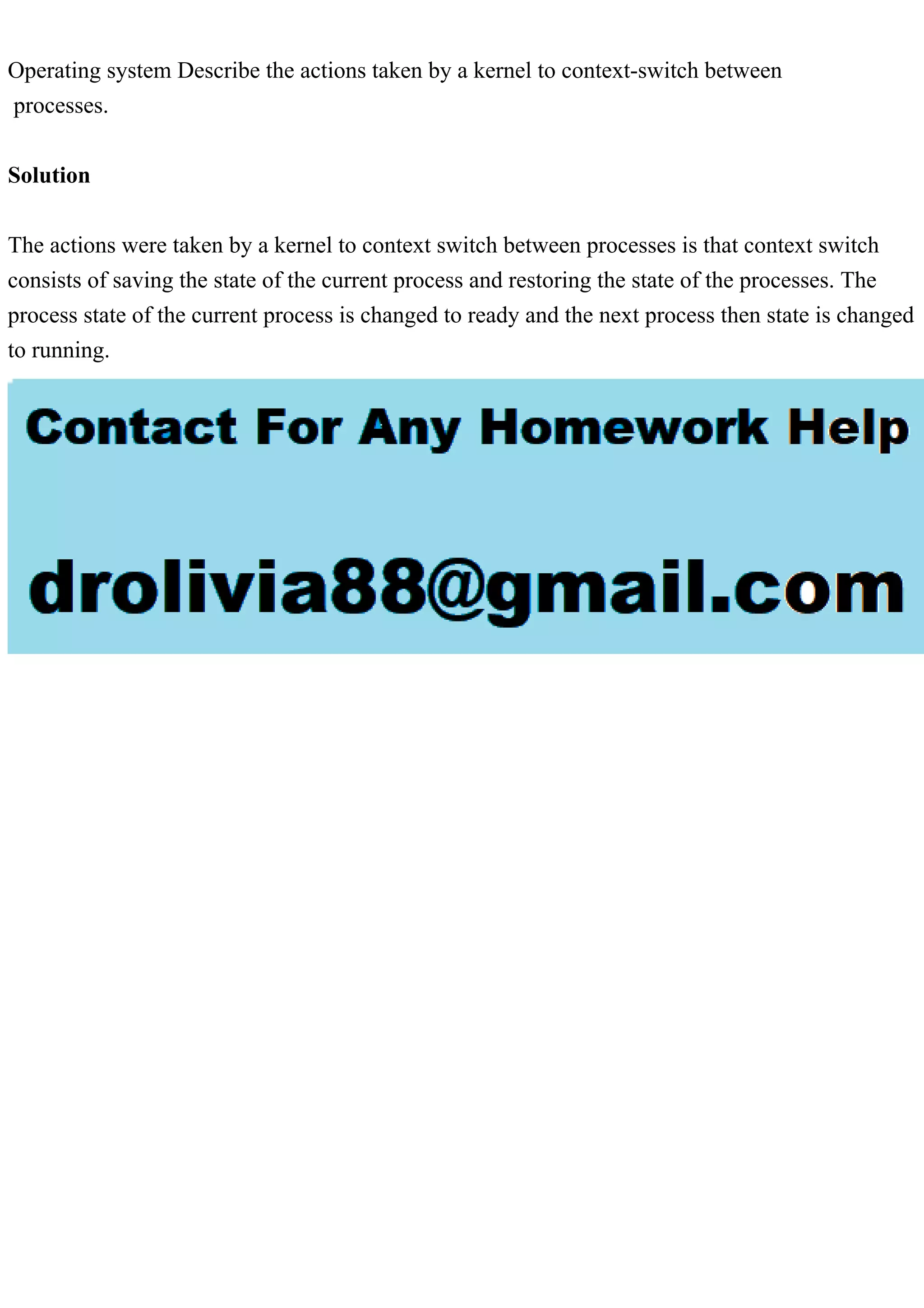 Kernel context switching between processes PDF