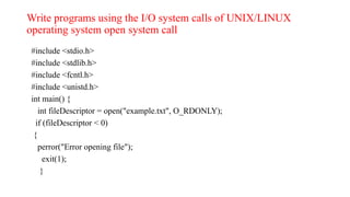 OPERATING SYSTEM LAB OPERATING SYSTEM LAB | PPTX