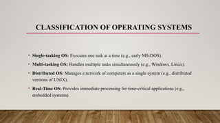 Introduction to operating system, Basic of | PPT
