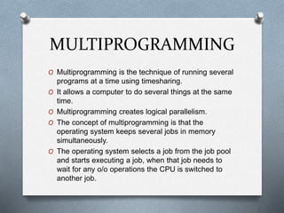 Operating system; Multitasking | PPTX
