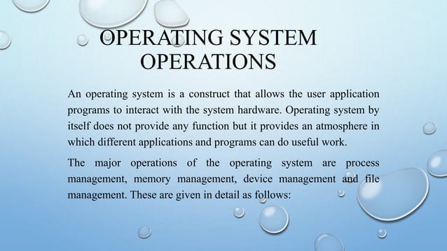 Operating System Operations ppt.pptx | Operating Systems | Computer ...