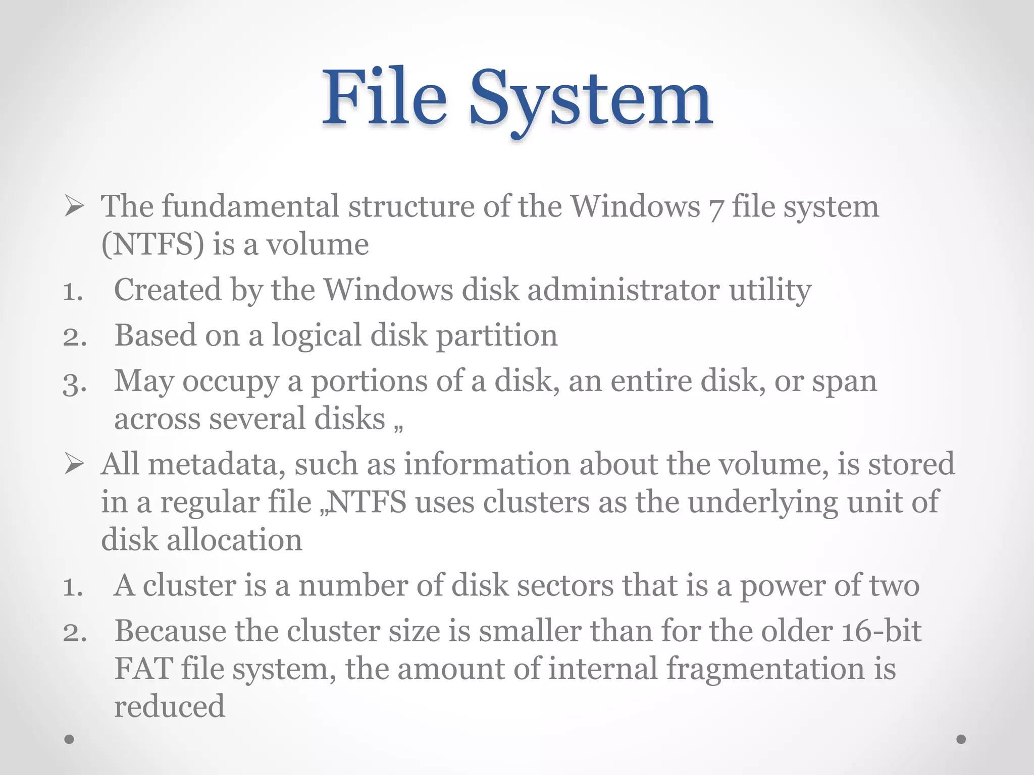 Windows 7 Architecture | PPTX