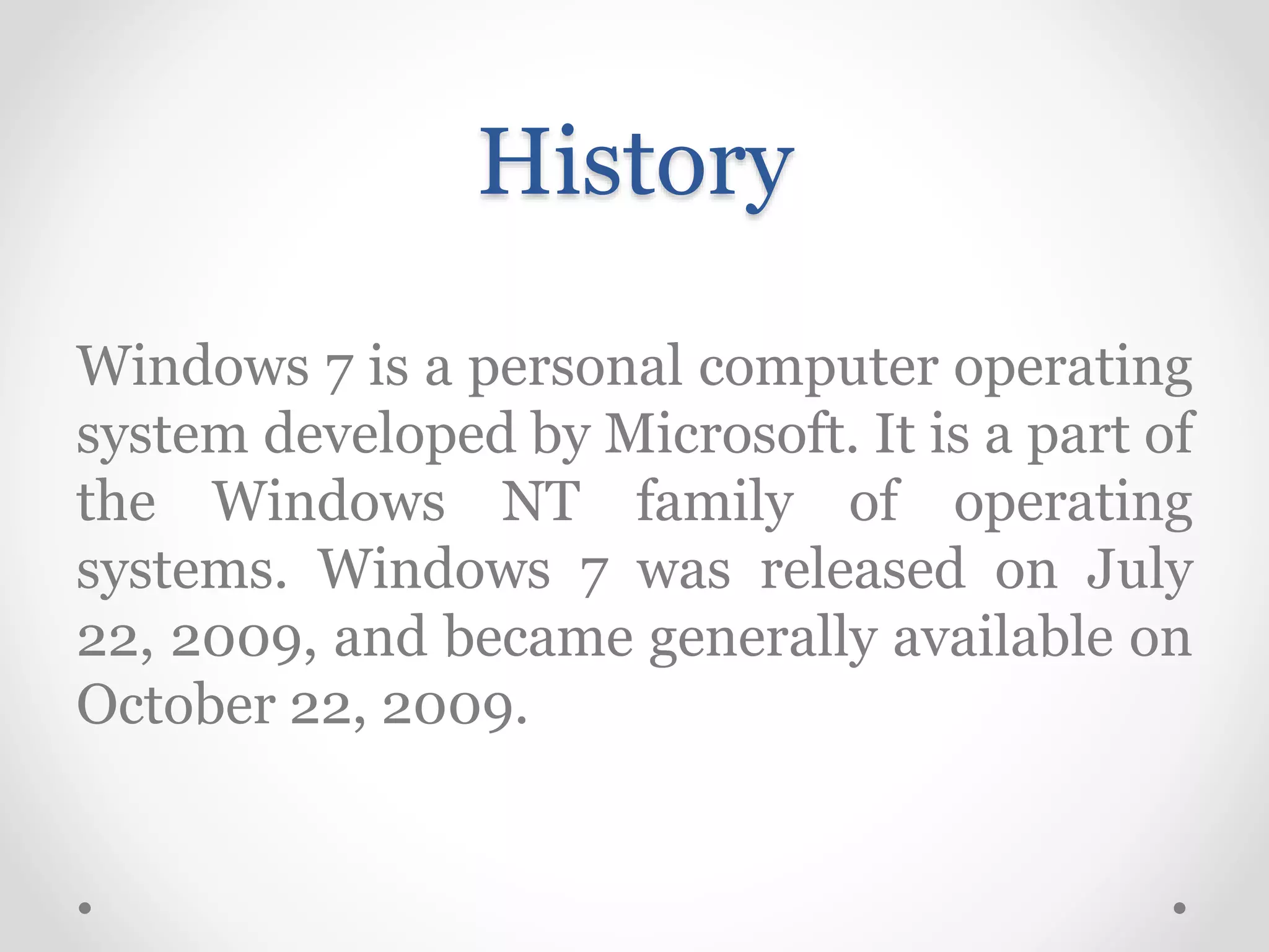 Windows 7 Architecture | PPTX