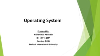 Operating system presentation | PPTX | Operating Systems | Computer ...