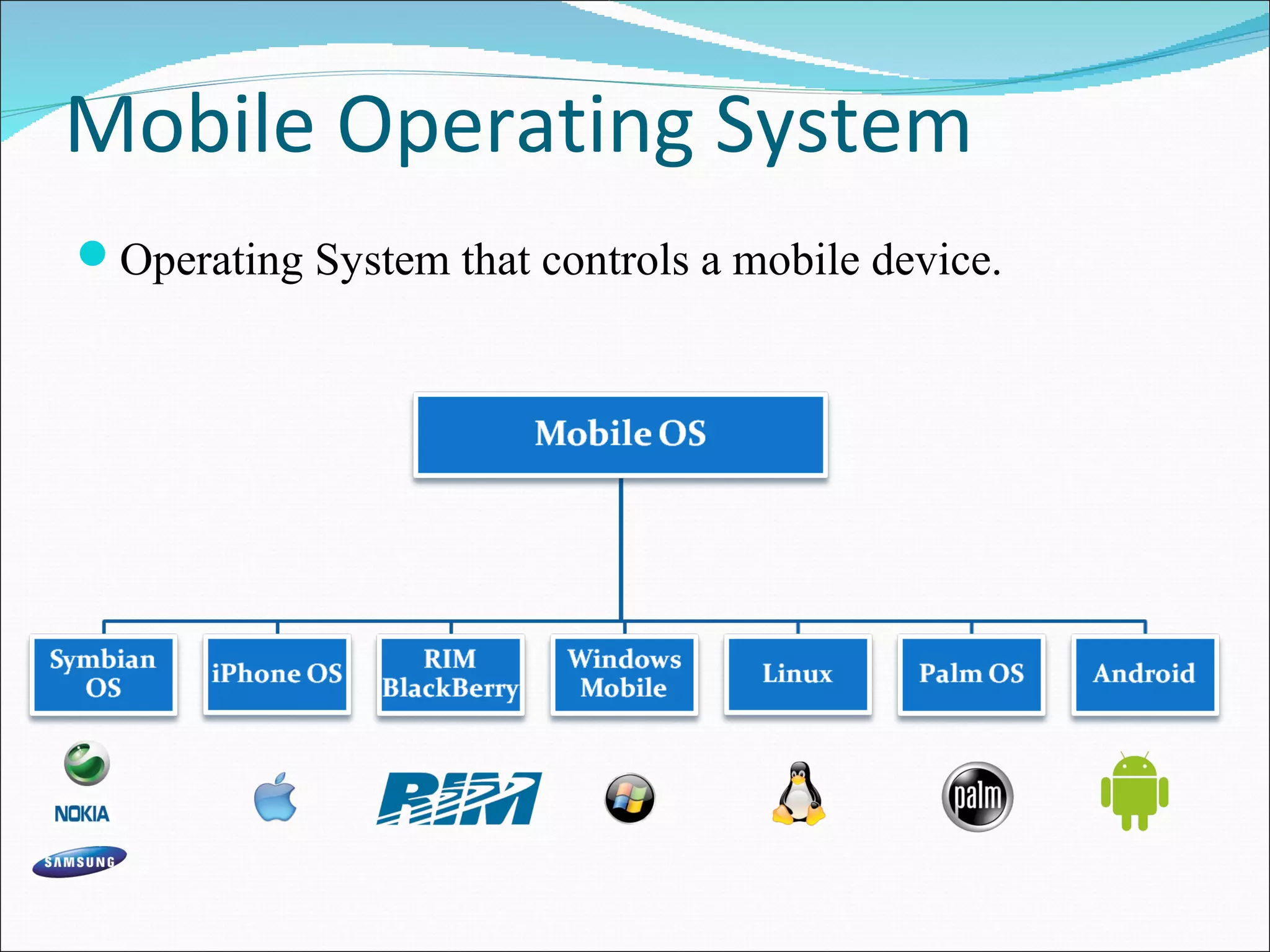 Mobile Operating System 
Operating System that controls a mobile device. 
 