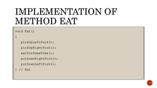 dining philosophers problem using montiors | PPTX