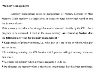 Write the short notes on operating systems and its types | PPTX