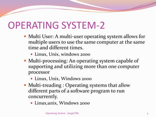 Operating systems . jangid ml | PPT