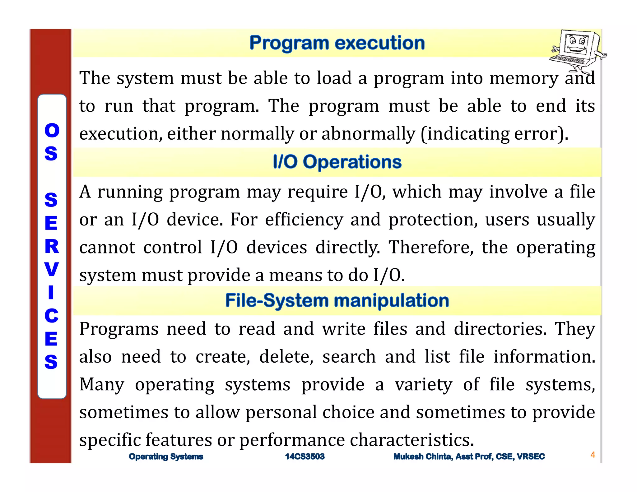 Operating systems system structures | PDF