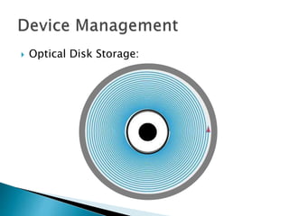  Optical Disk Storage:
 