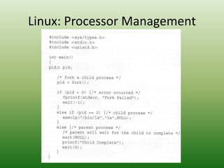 Linux: Processor Management
 