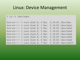 Linux: Device Management
 