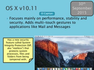  A *fairly* small release, some VM clean-ups
 The unification of the PROTNONE and NUMA
handling for page tables.
12th April
2015
Some people advocated
the 4.0 version number,
to eventually see 4.1.15
- because "that was the
version of Linux SkyNet
used for the T-800
Terminator".
 