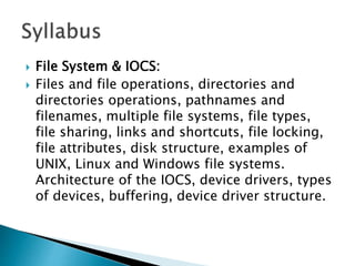 os internals and portable executable file format |... Operating Systems 1: Syllabus | PPTX