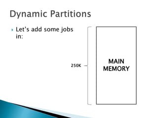  Let’s add some
programs in:
MAIN
MEMORY
250K
 