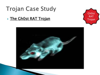  The Gh0st RAT Trojan
Gh0st
RAT
Trojan
 