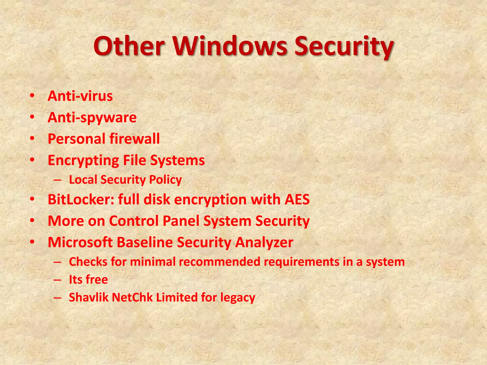 Operating system security | PPTX | Operating Systems | Computer ...