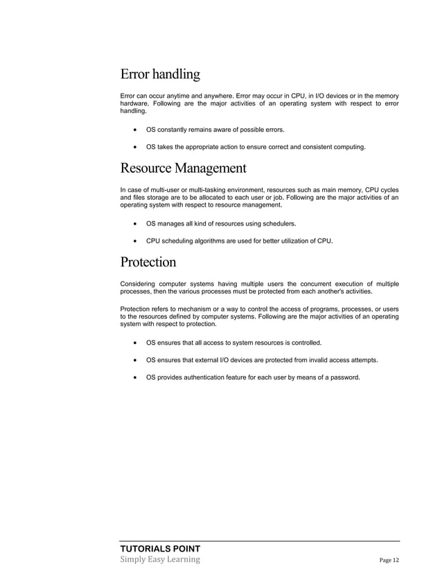 Operating system tutorial | PDF