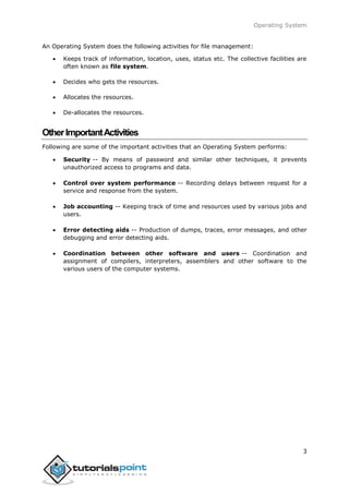 Operating system tutorial | PDF