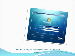 Tentukan setting pada dialog box tersebut, kemudian klik next. 