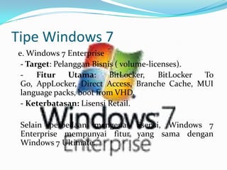Operating system windows 7 | PPTX