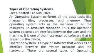 operating system computer Basic learning | PPT