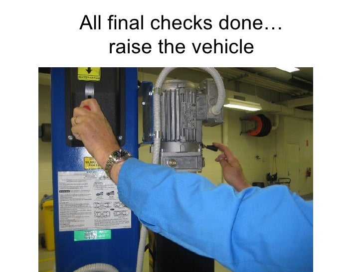 Operating The Vehicle Hoist