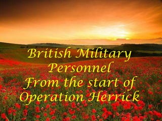 British Military
    Personnel
From the start of
Operation Herrick
 