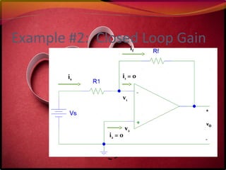 Example #2: Closed Loop Gain
i2 = 0
i1 = 0is
if
v1
v2
 