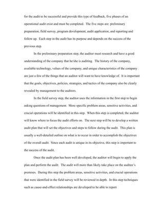 Operational Auditing