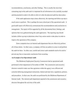 Operational Auditing