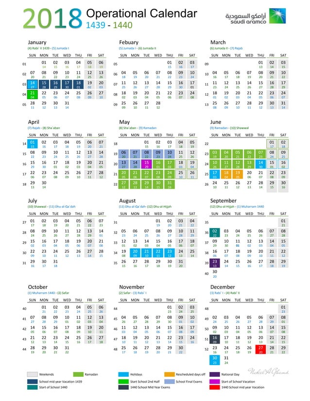 Saudi Aramco Operational calendarpdf PDF