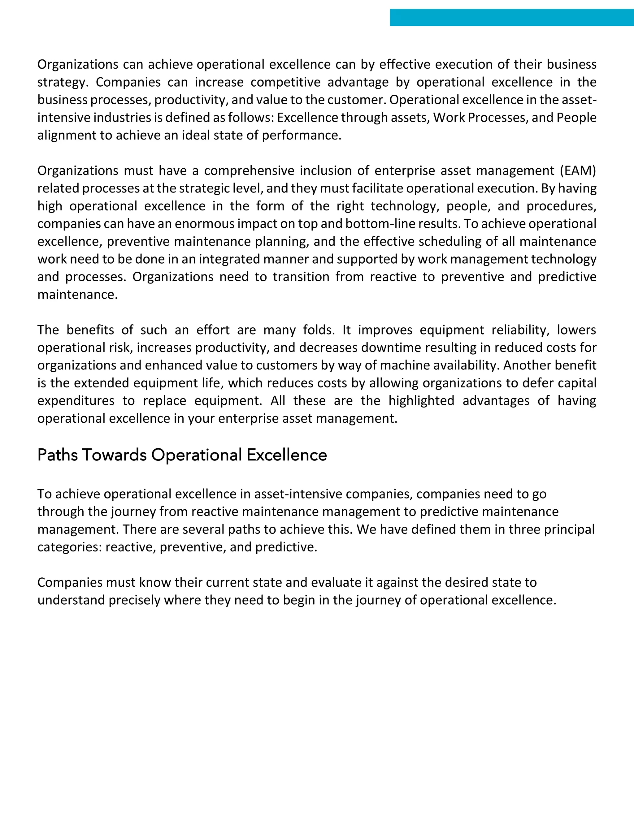 How to Achieve Operational Excellence in Enterprise Asset Management? | PDF