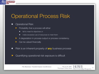 Operational Process Risks Operational Risk Management and Bpm | PPT