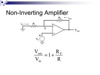 Non-Inverting Amplifier
R
RF
iin
iout
C
Vin
R
R
1
V
V F
in
out

 