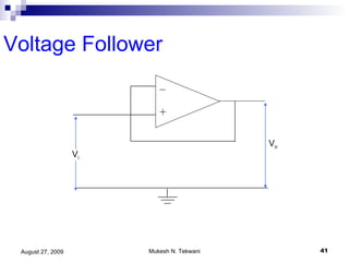 Voltage Follower – + V i V o 
