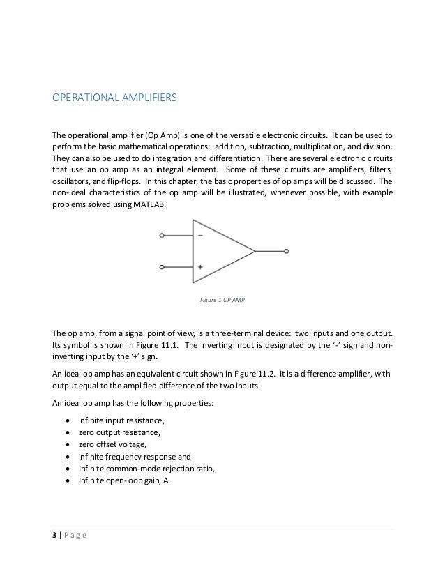 Operational Amplifiers with MATLAB