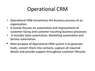 Operational and Analytical CRM | PDF